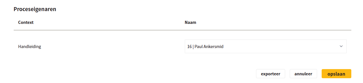 Koppelen proceseigenaar
