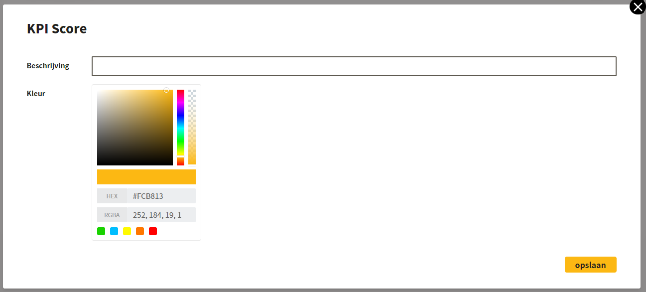 Aanmaken KPI score