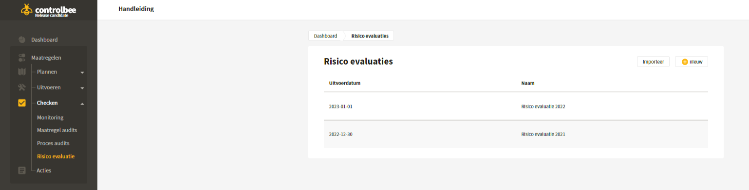 Uitleg risico evaluatie
