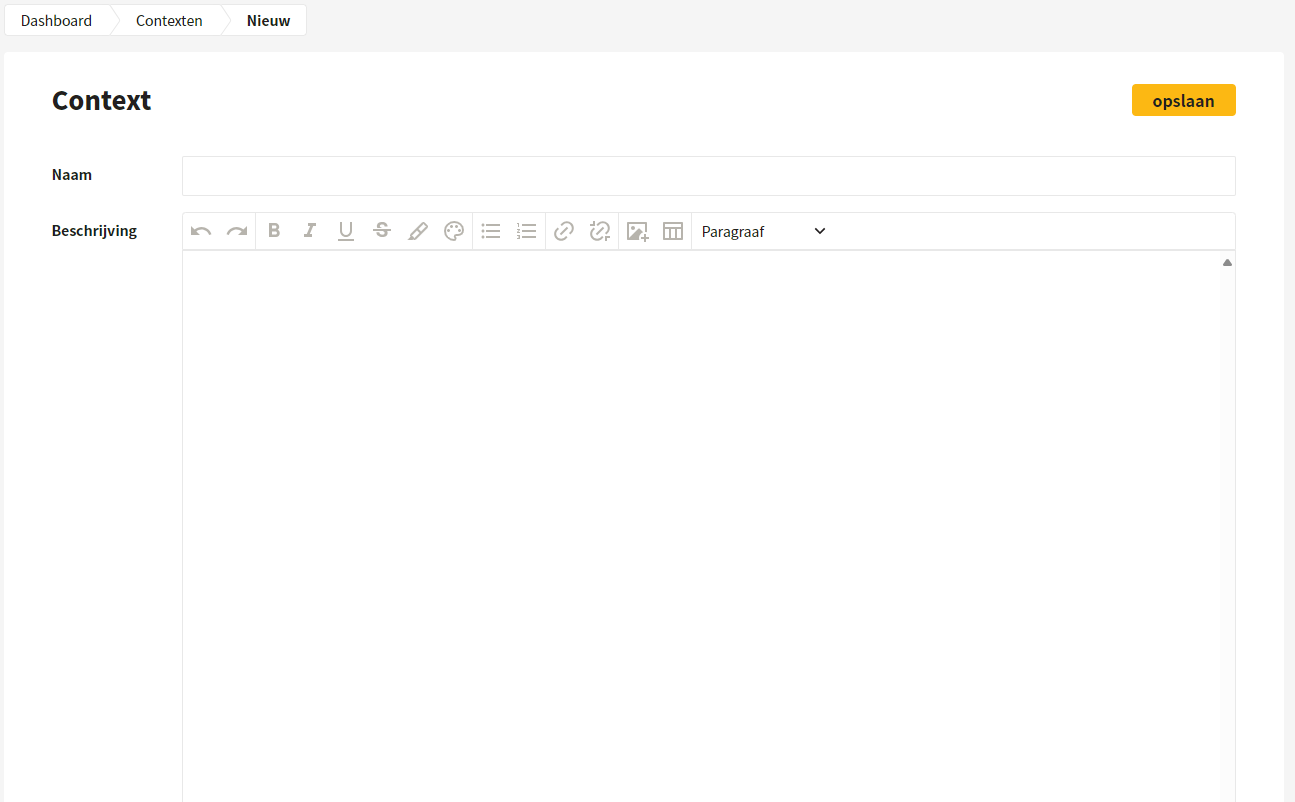 ControlBee Handleiding : Contexten